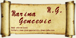 Marina Genčević vizit kartica